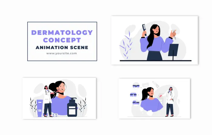 Dermatology Concept Vector Design 2D Animation Scene